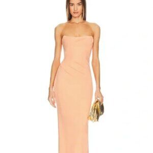 X REVOLVE BRIGGS GOWN IN PEACH by Michael Costello